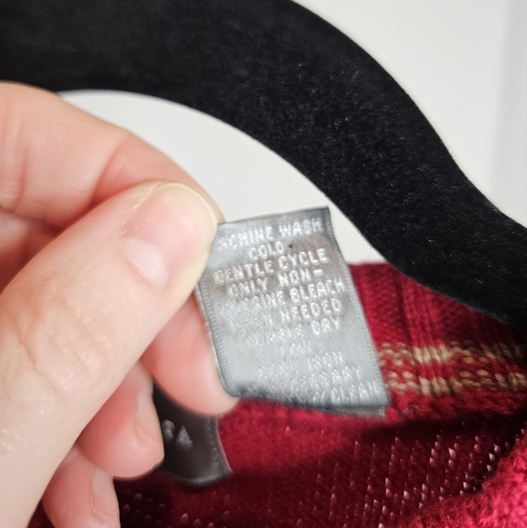 Oscar De La Renta Mens Red Windowpane Knitted Long Sleeve Sweater Sz M - Picture 4 of 13